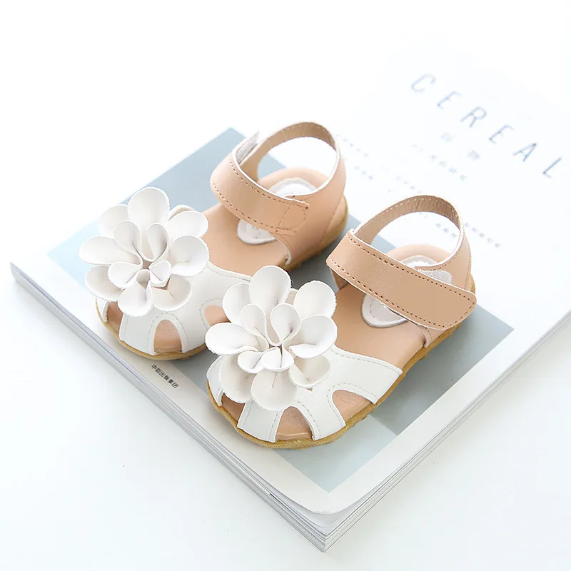 Summer Girls soft sole flower sandals Baby Non-slip Beach Shoes Kids Open Toe Flat Shoes wholesale