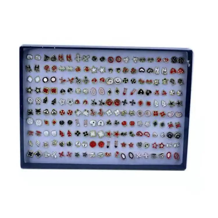 Factory direct selling 100 pairs of boxed gold-plated oil drip plastic plastic needle earrings wholesale