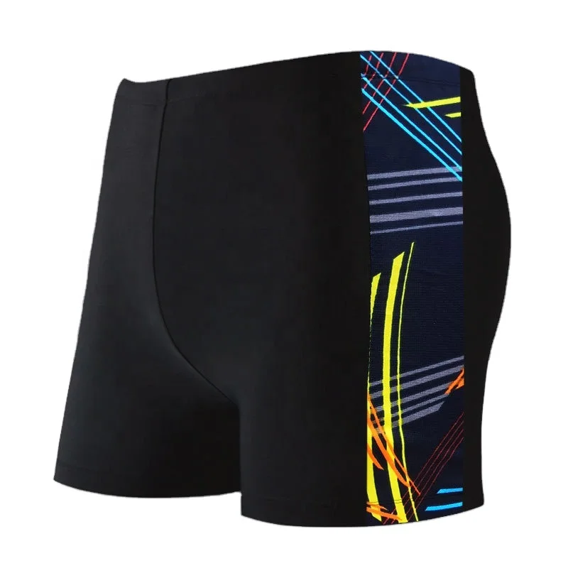 WETRUE Hot High Quality Mens Swim Trunk Mid-rise String Mens Swimsuit Patchwork Mens Swimwear