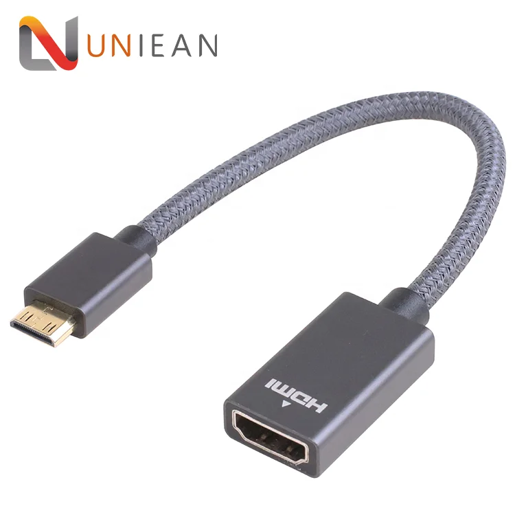 Aluminum Alloy Mini HDMI  to HDMI Female Cable Hdmi 4k Optical for Computer