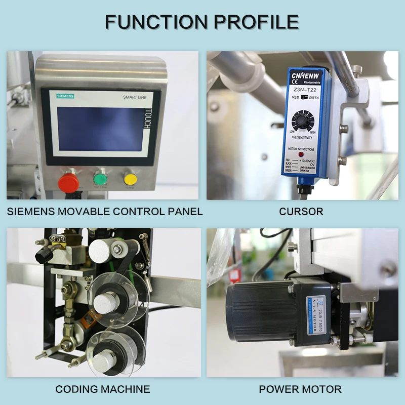 Upper Automatic Two Head Shape Bag Small Scale Granular Powder Sachet Custard Powder Round Corner Coffee Pack Fill Machine