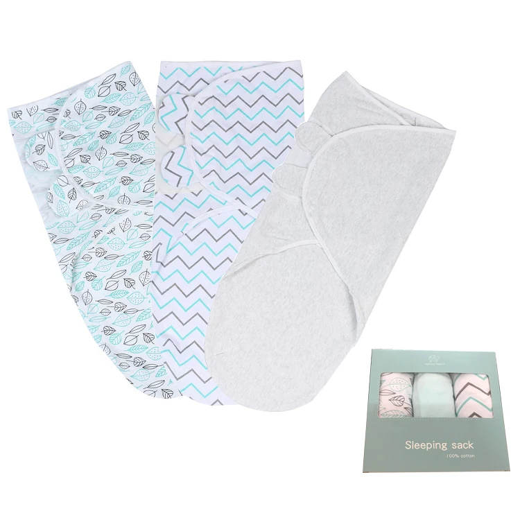 
Hot selling baby organic muslin swaddle blanket wrap set, 3 pack 