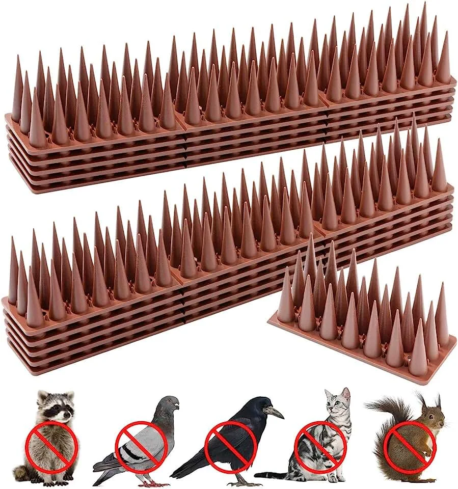 45Cm 35Cm 12 Packs Bird Spikes Plastic Bird Deterrent Spikes Plastic Deterrent Anti Theft Climb Strips