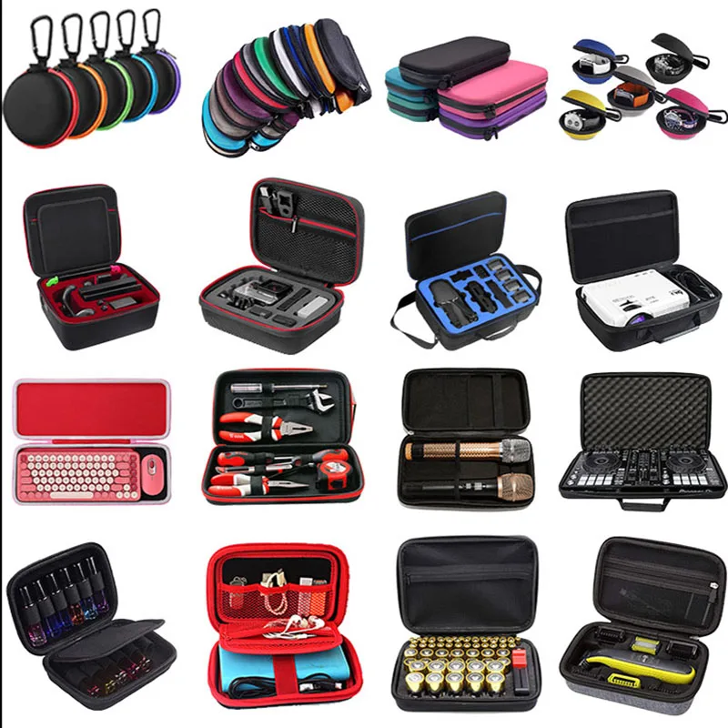 Custom Soft Handle Long Small Plastic Zipper Tool Hard Shell EVA Carrying Case Protective with Foam Inserts