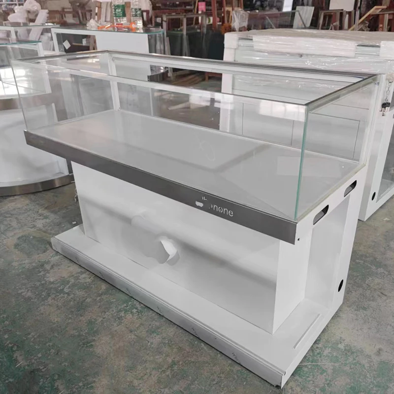 Заводская поставка стеклянный дисплей для сотового телефона металлический рекламный счетчик светодиодный осветительный шкаф