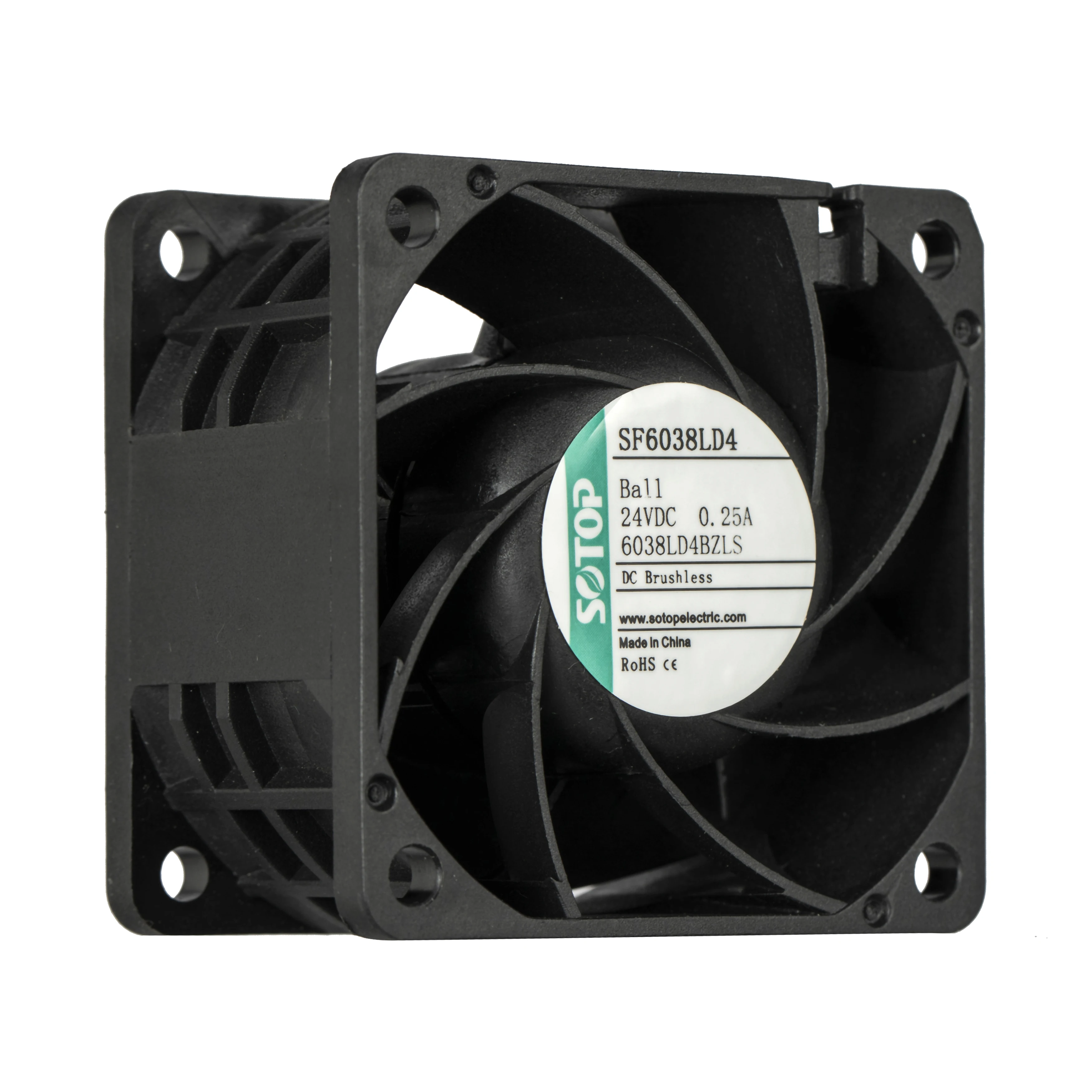 SOTOP 6038 ip68 Waterproof Fan 60x60x38mm Brushless DC 12V 24V Cooler Large Air Flow Fan with Ribs and Pulse Sensors
