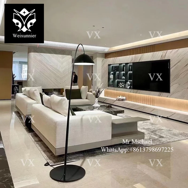 Modern Genuine Leather Design Living Room Connective Modular U-shaped Luxury Sofa Sectional Couch