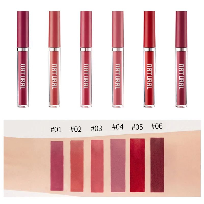 Make Your Own Logo Lipstick Set 6Pcs Matte Long Lasting Korean Makeup Wholesale Nude Waterproof Lipgloss Set
