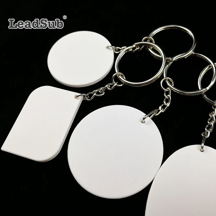 Leadsub Plastic sublimation blank Customized print Keychain Pvc light Key Chain