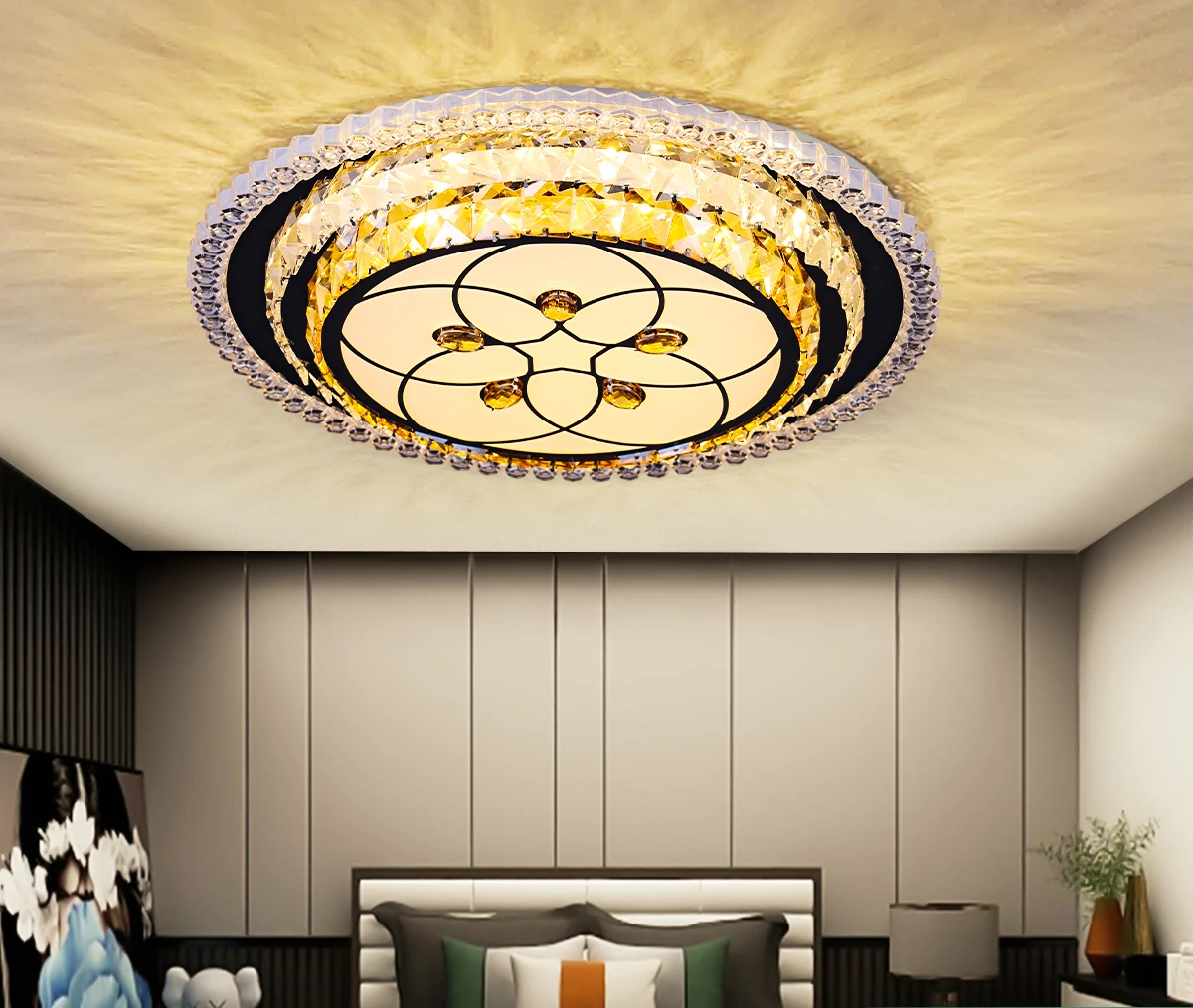 High quality nordic decorative modern led crystal ceiling light crystal led ceiling light for living room
