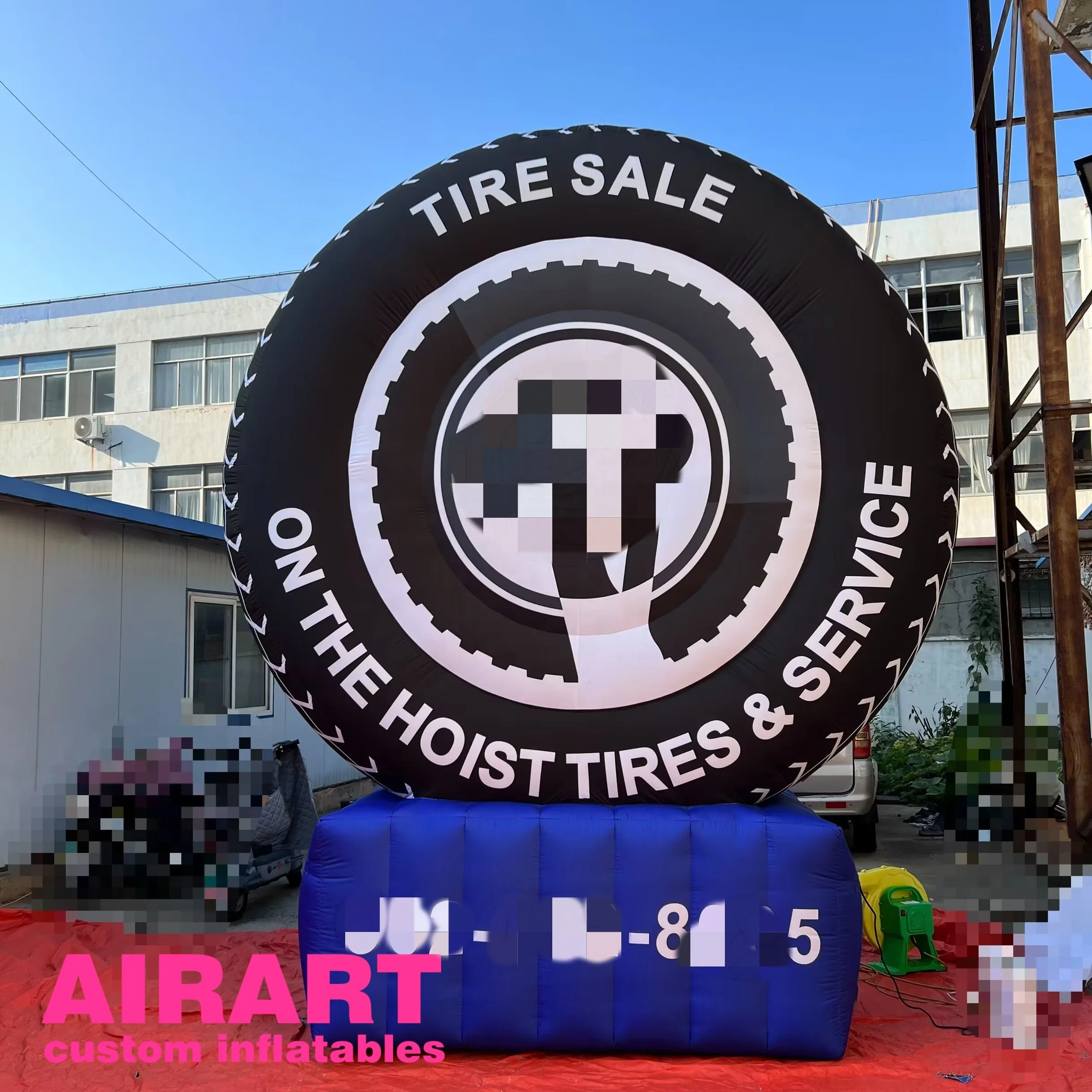Advertise customized logo inflatable car store tire balloon for business activity,simulation inflatable tyre