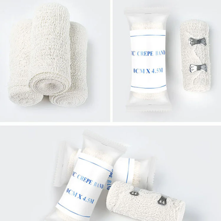 WinFair Wholesale Medical Elastic Spandex Cotton Crepe Bandage For Finger Ankle 10Cmx4.5M Size Elastic Clips Crepe Bandage