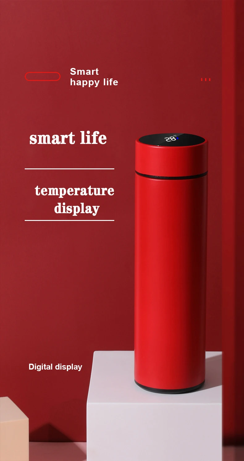 Wholesale Custom Stainless Steel Thermo Led Temperature Display Vacuum Insulated Smart Water Bottle