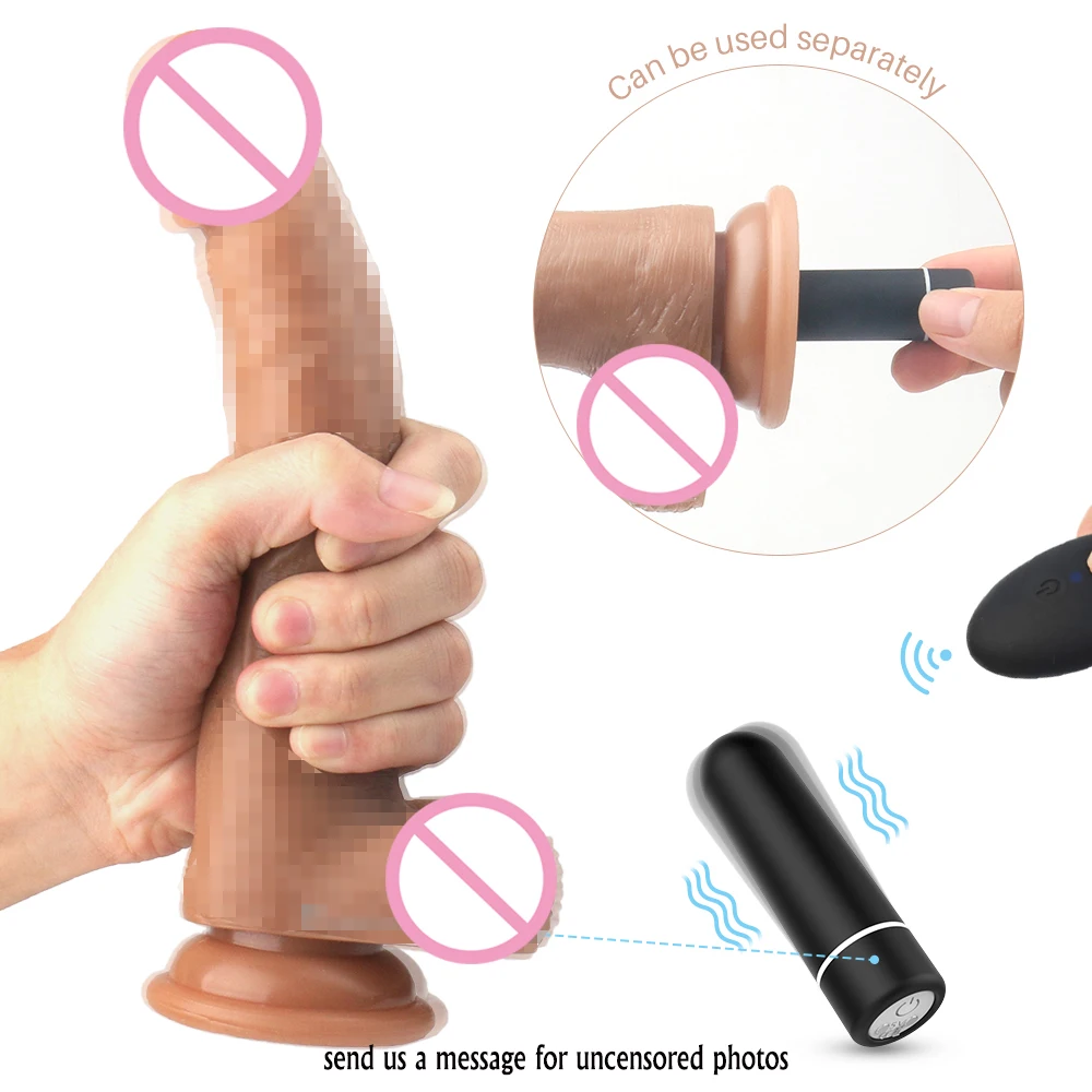 Strong Suction Cup Realistic Veiny Dildo Remote Control with 9 Speed Vibration Modes Adult Toy Store Online Factory