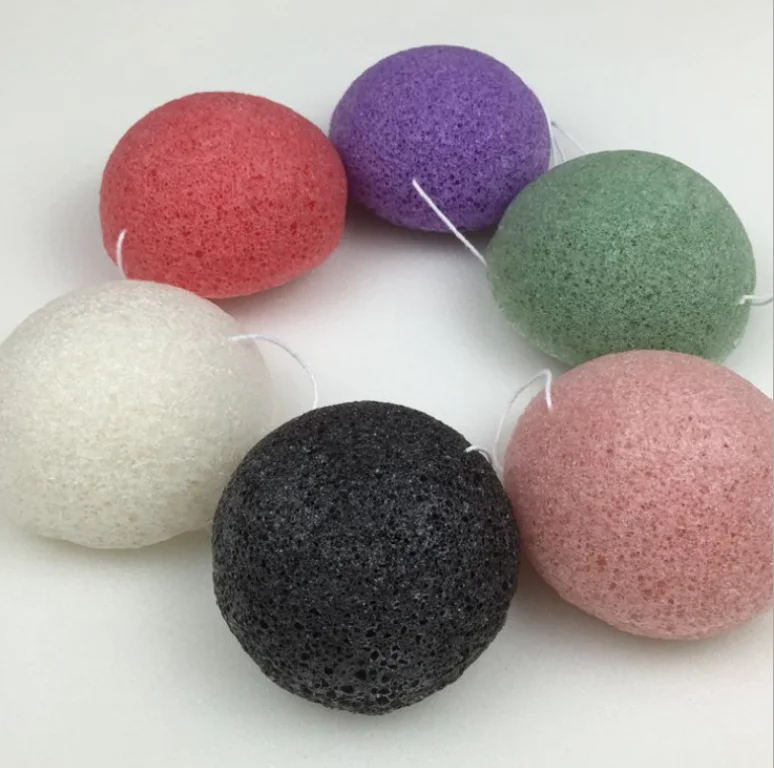 Wholesale Private Label Soft Face Cleaning Organic Charcoal Konjak Konjac Sponge Puff