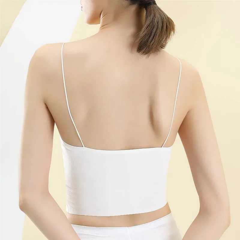 
New style Asia hot selling women low arc neckline underwear one piece seamless bra tube top camisole 