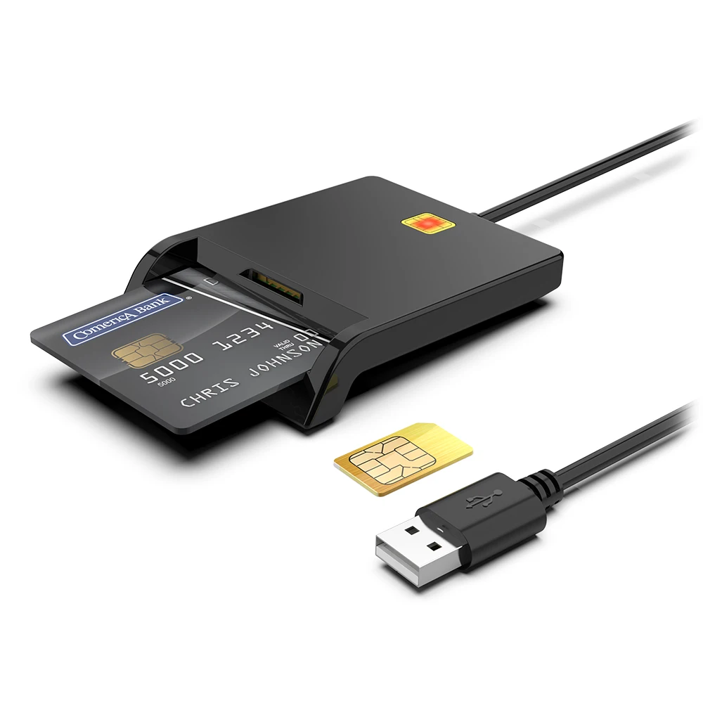 Top Seller USB 2.0 EMV IC ID Bank Smart Card SIM Slot USB Credit Card Reader Writer Card Readers