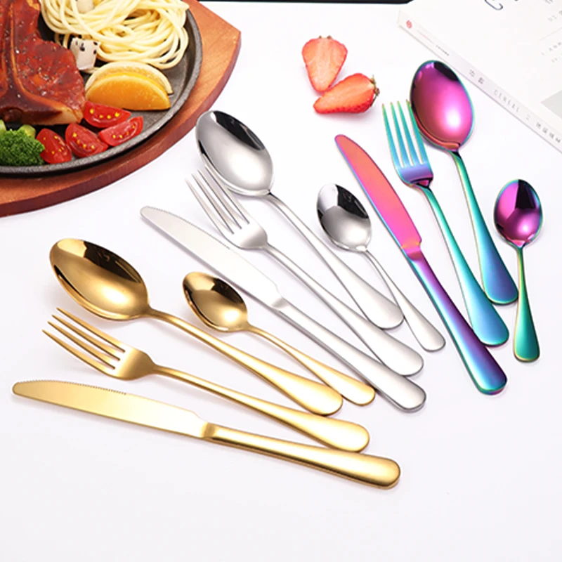 Black Stainless Steel Wedding Wooden Box Best-Selling 24-Piece Cutlery Set