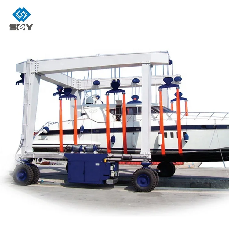 Yacht boat lifting marine travel crane 50 ton capacity boat hoist travel lift price