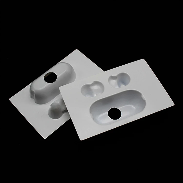 Hot Sale Wholesale Custom Headphone Cable Insert Tray Packaging White Plastic PVC PS Punching Intelligent Earphone Blister Box