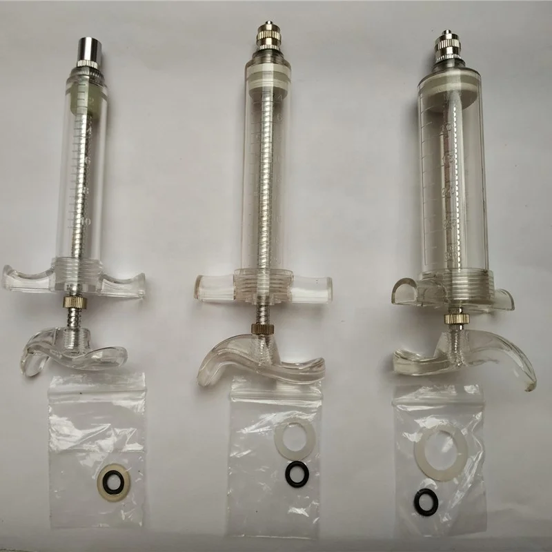 HIGH QUALITY REUSABLE TPX PLASTIC STEEL VETERINARY ANIMAL SYRINGE WITH DOSE NUT