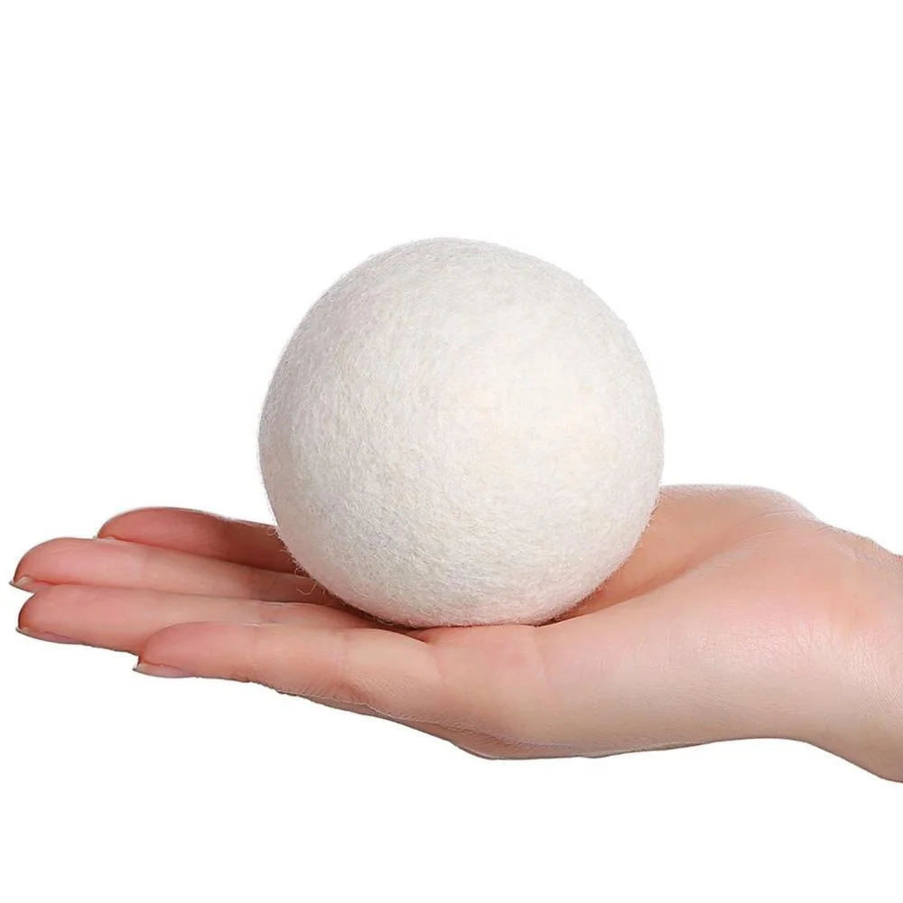 Wholesale 2.5 Cm 6 Xl Durable White 100% New Zealand Organic 6 Pack Reusable Natural Softener Set Wool Dryer Balls For Laundry