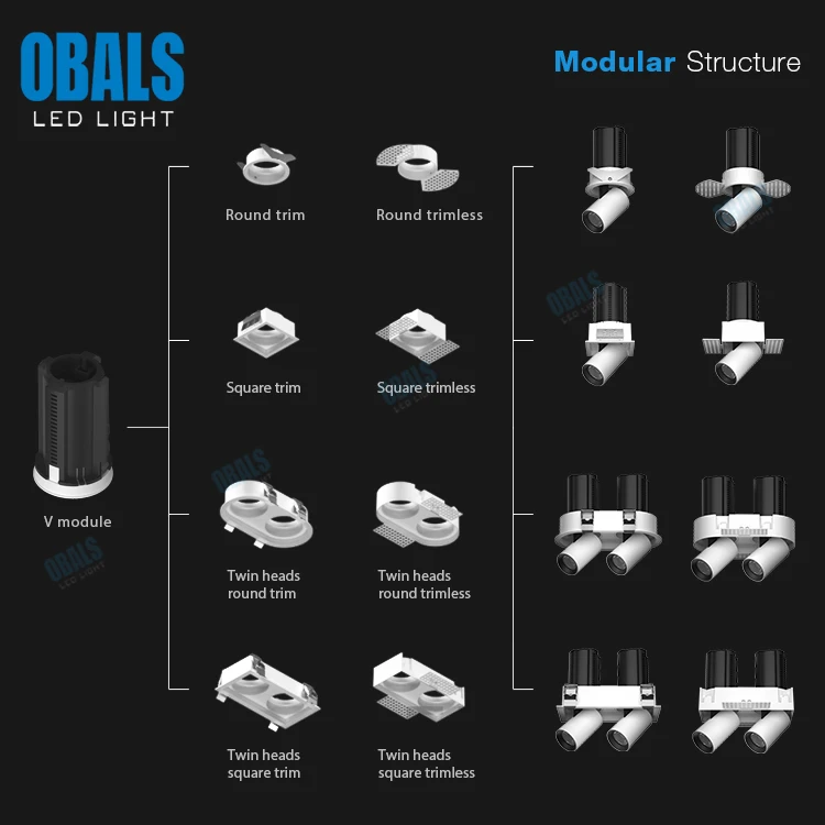 2024 New Easy Installation Cabinet Spotlight Modern Down Light 7W 12W 20W LED Ceiling Spot Light