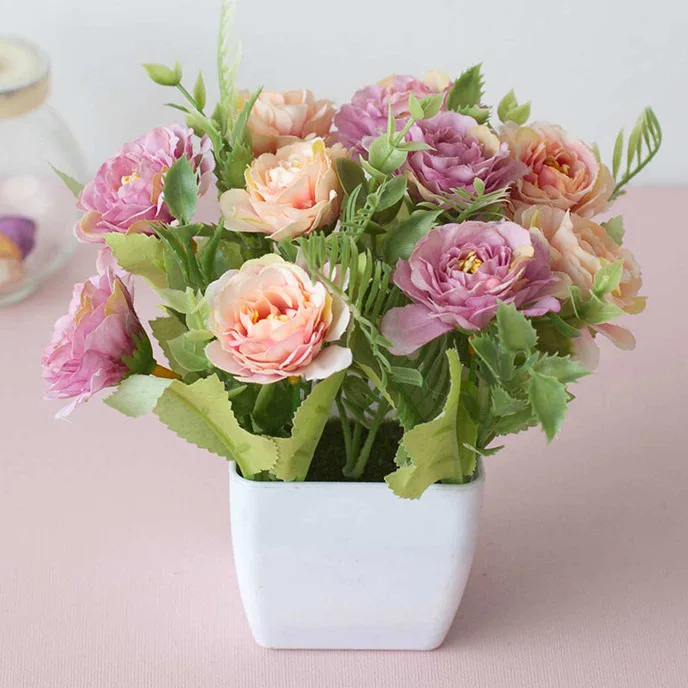 Wedding Arrangements Potted Artificial Flowers Real Touch  Flowers in Pot for Home Office Decoration Desktop Decor