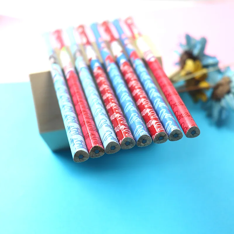 OEM HB 2B high strength pencil lead triangular basswood pencil with eraser tip