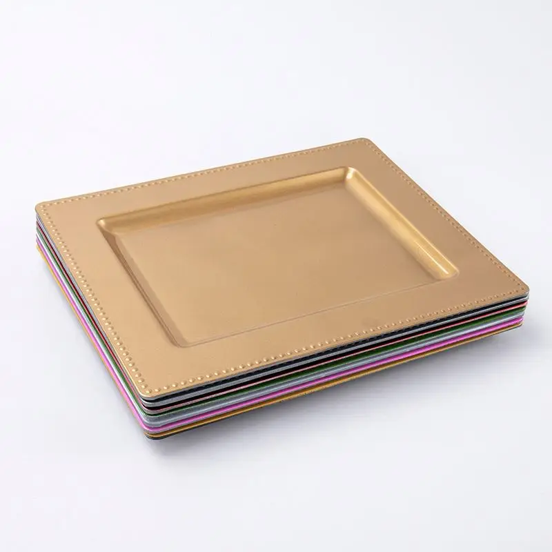 2019 restaurants gold silver charger plastic melamine square plate