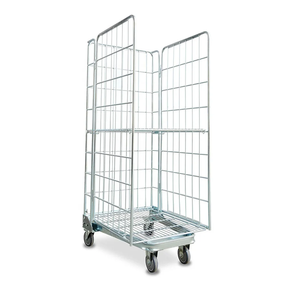 Rolling cage warehouse storage container  500KG mobile cage
