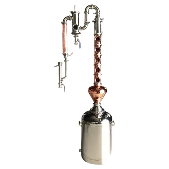 
100L home distiller with red copper column onion head and gin basket 