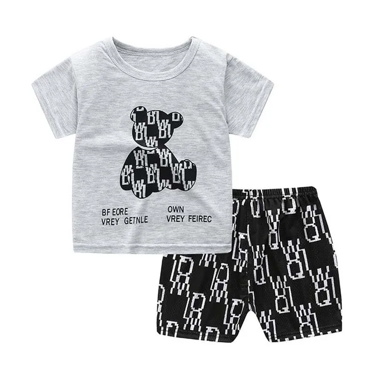 baby boy girl clothes set summer kids clothing shorts cotton T shirt and short set