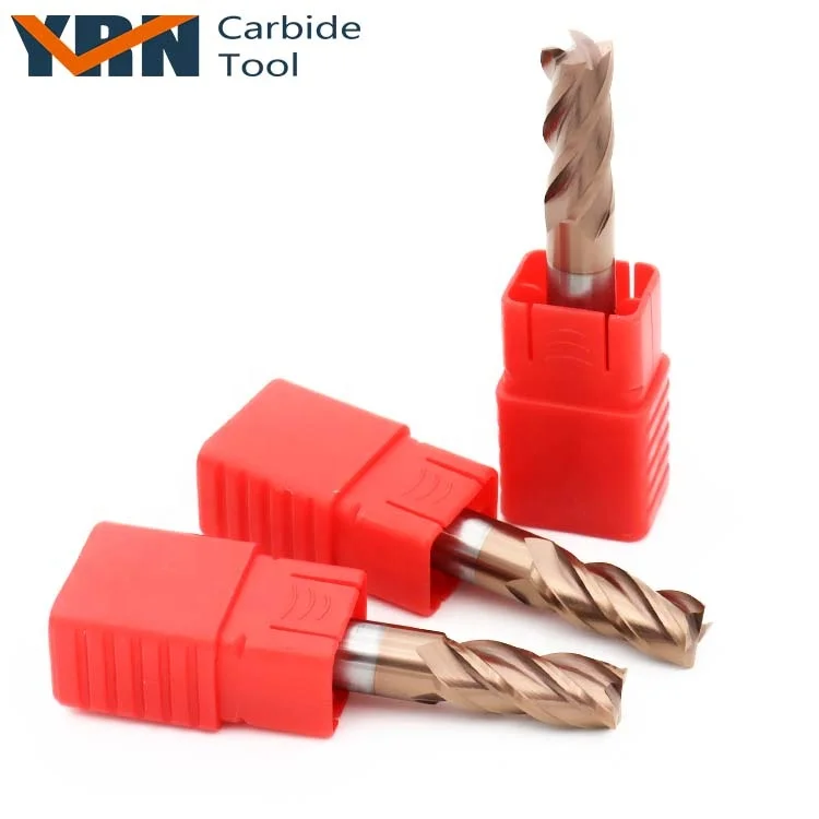 YRN D20x100mm CNC Ferramentas HRC55 4 Flute Solid Carbide Milling Cutter End Mill