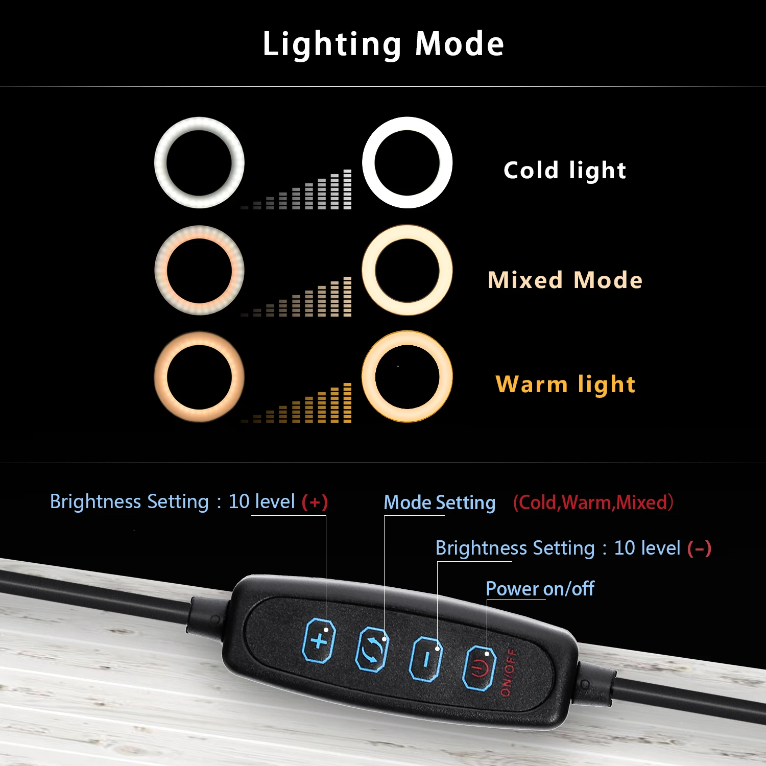 
FOSOTO 10 inch led selfie Ring light 26cm Video lamp photographic lighting with Tripod stand And phone holder For makeup Youtube 