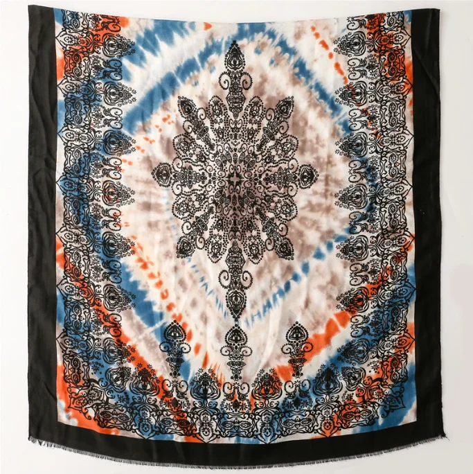 Оптовая продажа с фабрики винтажные шарфы шали весна-лето Дизайнерские новинка 2023 головной платок для