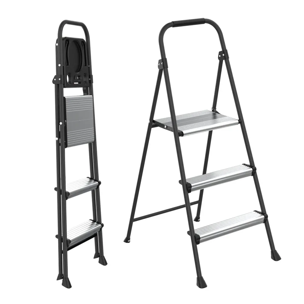 ANSI 225LB 2 3 Step Ladder Stool stair aluminum step steel ladder Folding home household steel ladder with tool tray