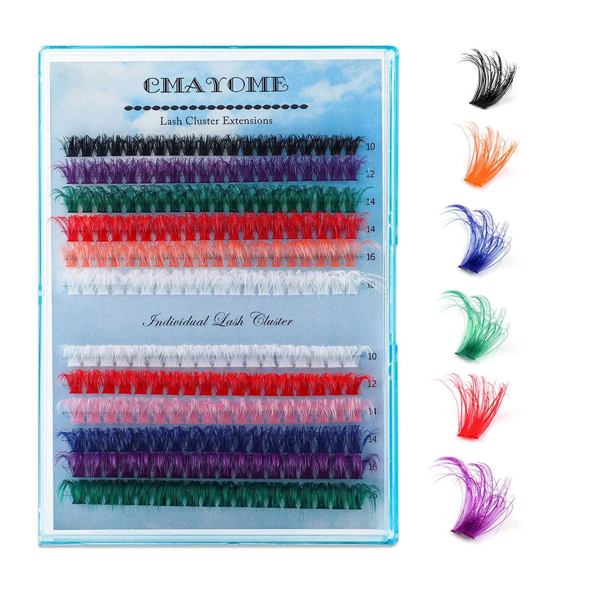 DIY Lash Extension Kit 60D+80D Colored Mix 10-16mm Fluffy Eyelash with Lash Bond and Seal and Lash Tweezers