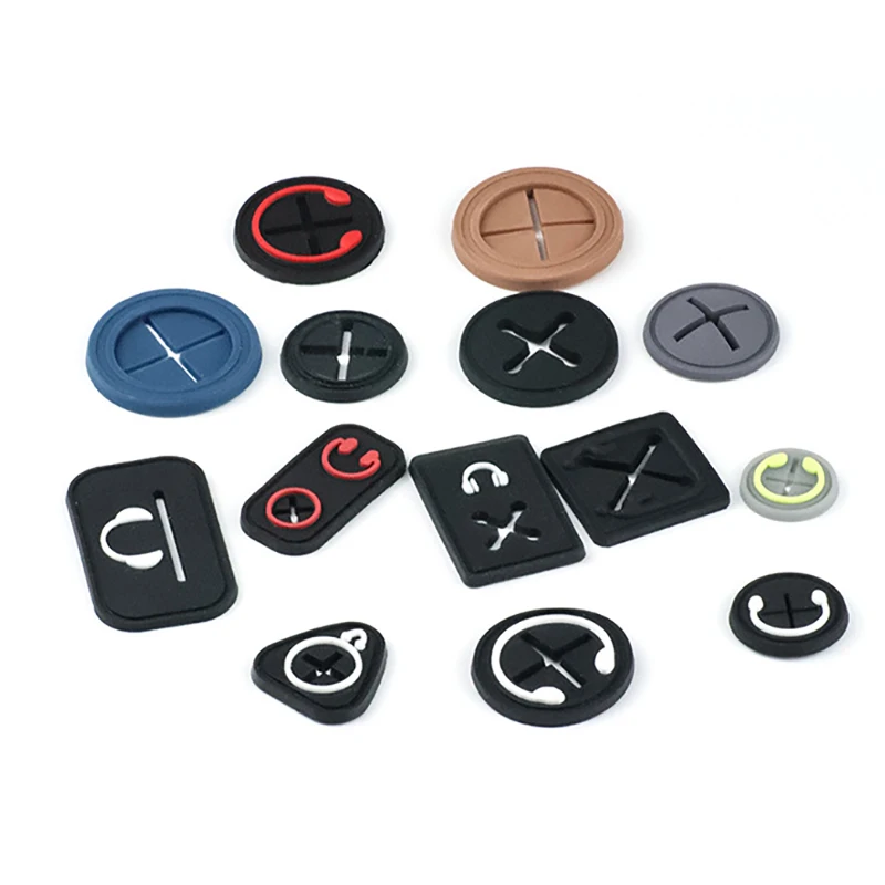 Custom Rubber Earphone Port Hole Patch Wire Buckle Rubber Label Clothing Labels Rubber Eco Friendly Soft Silicon Patch