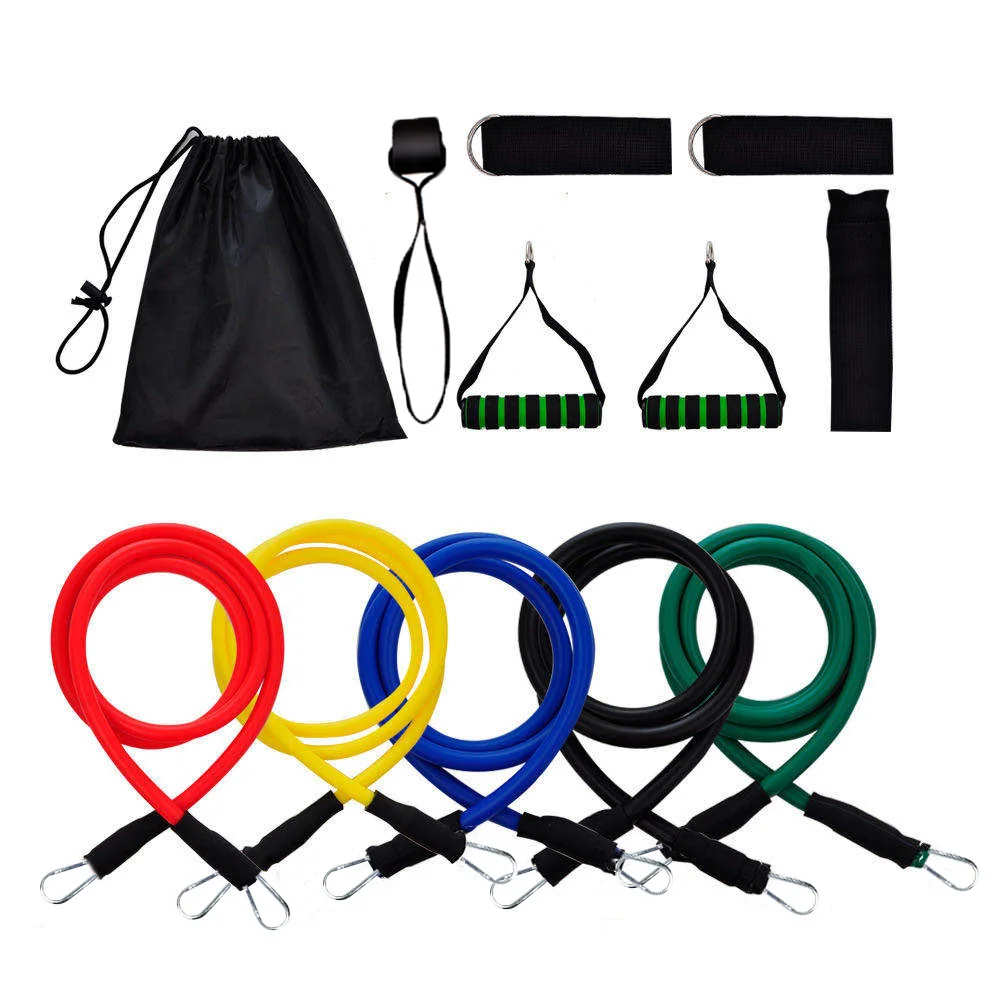 Home Gym Yoga Latex Training Exercise  Fitness Resistance Bands Tubes Set