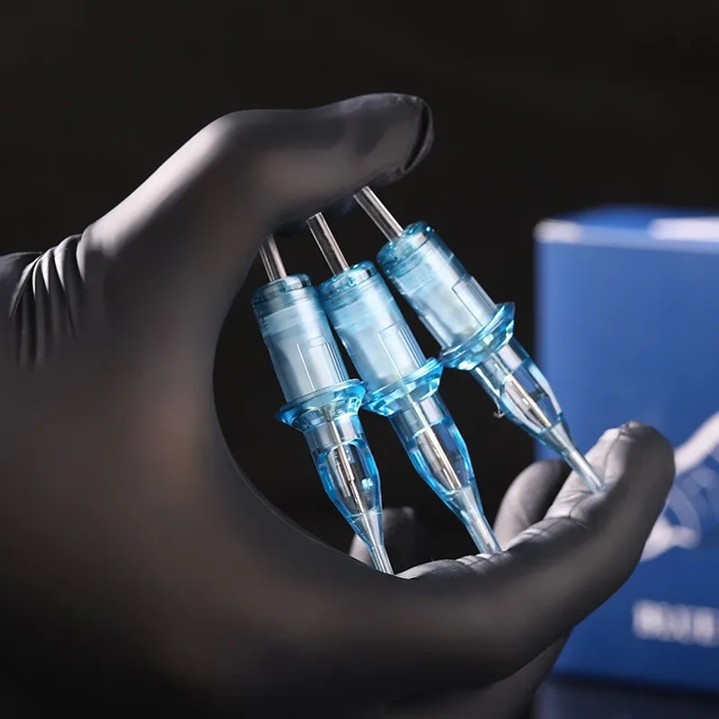 Tattoo Cartridge Needle Machine Pen Cartridges Blue Star 10pcs Needles Supplies PMU Microblade Professional Kit RL RS M1 RM