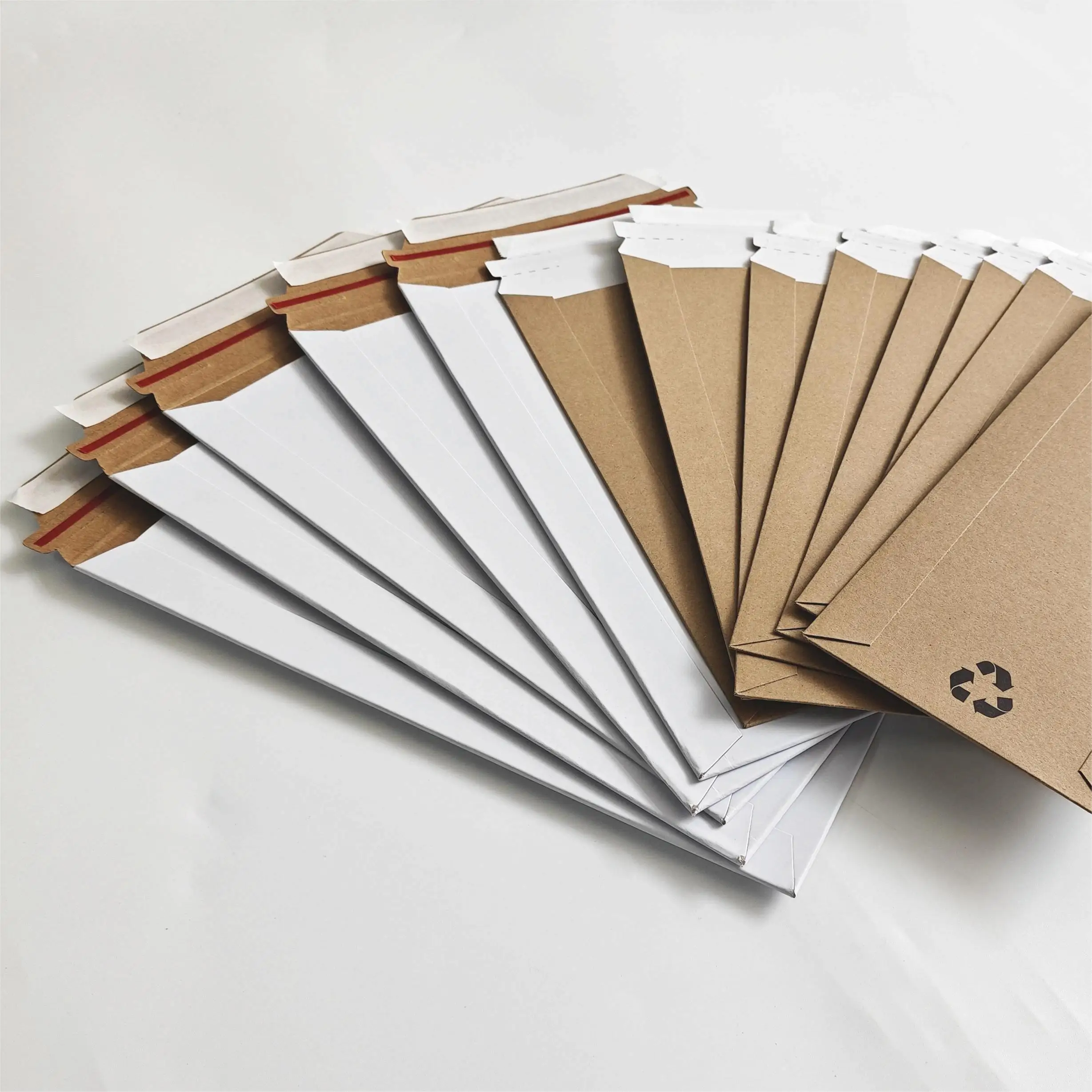 Custom Logo Printed Hard Board Backed Envelope Do Not Bend Rigid Hard Mailer Shipping Bag Kraft Brown Cardboard Mailer Envelope