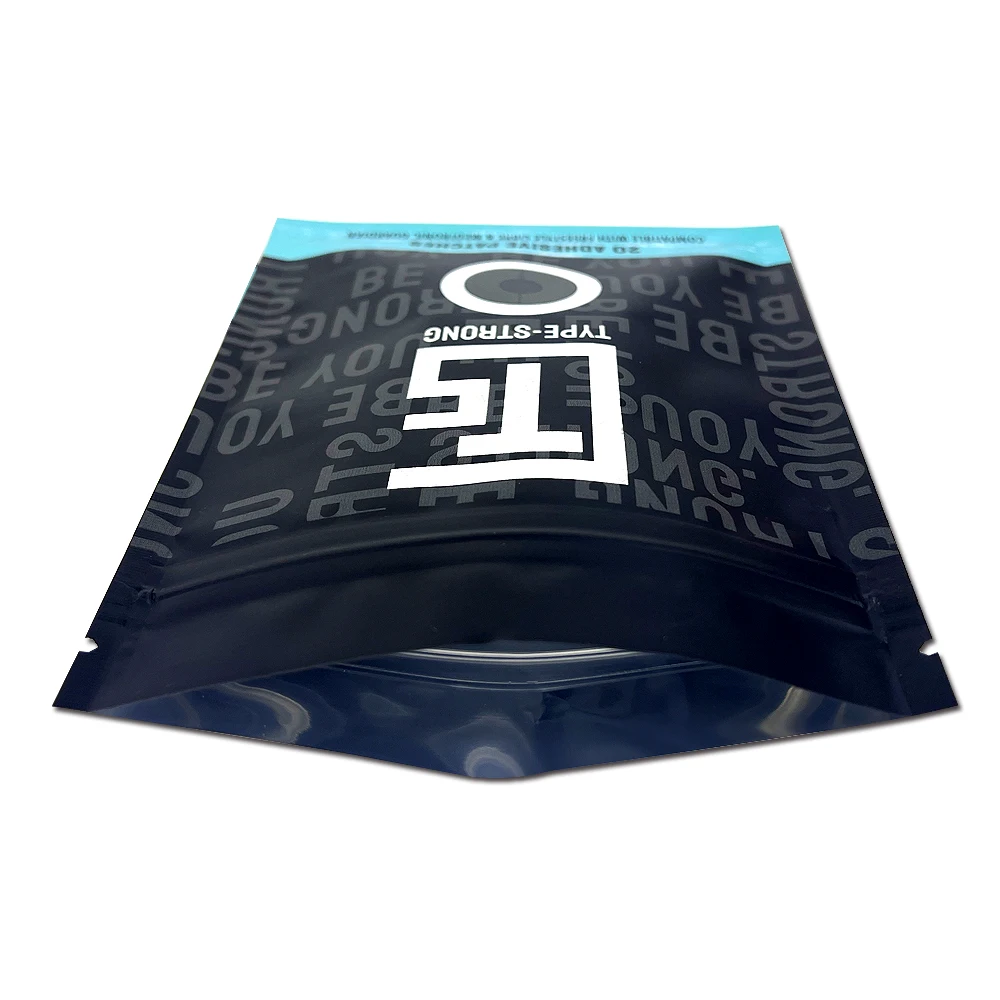 Free Sample Full Printing  Aluminum Foil Three Side Seal Zipper Bag For Adhesive Type Packaging Bags