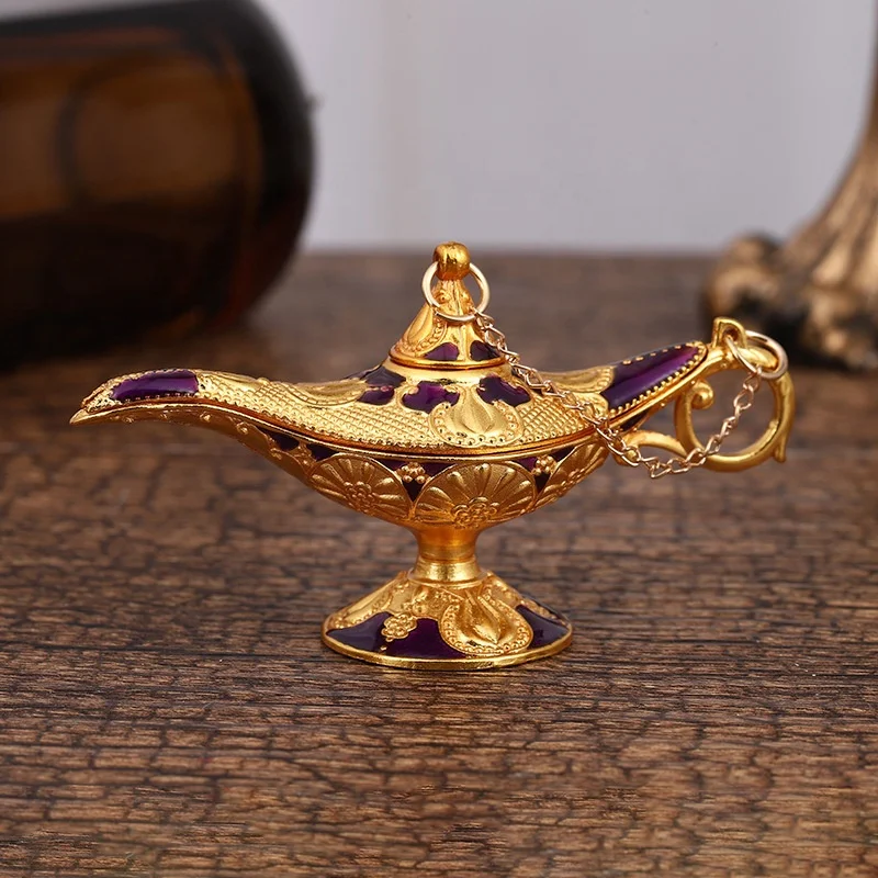 Light luxury classical Aladdin magic lamp decoration style retro pattern European votive lamp bedroom decoration crafts