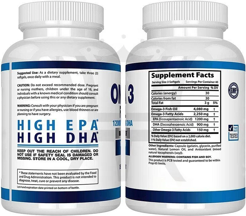  Рыбное масло Omega 3 4080 мг 1200 900 DHA 120 повышает иммунную систему тройной прочности капсул диетическое