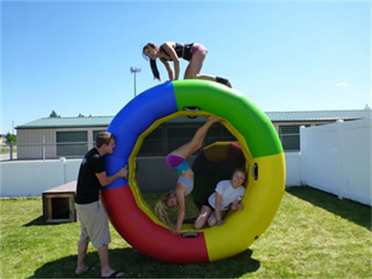 High Quality Fitness Wheel Yoga Gymnastics Wheel Tranpoline Jumping Round Bounce House Inflatable Game