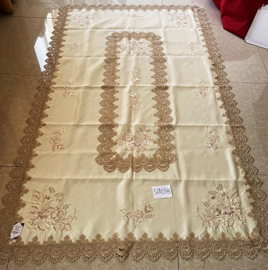embroidered cutwork bamboo silk tablecloth