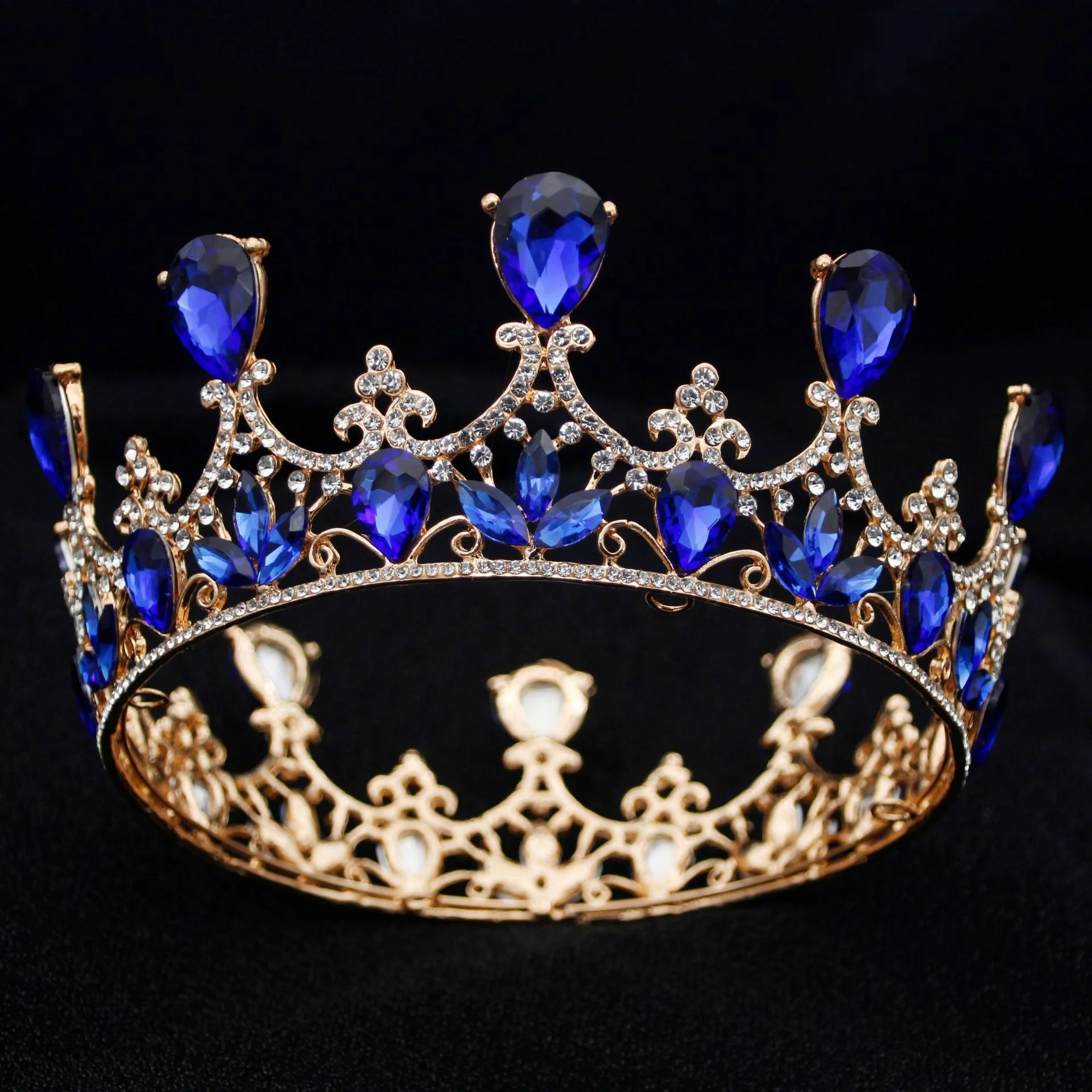 Free customized silver queen full round winner crowns gold crystal princess birthday miss tiaras