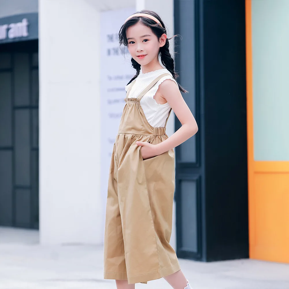 Summer Teenage Girl Clothing Sets Tops Overall 2 Pcs Children Outfits Fashion Kids Costume Casual Baby Clothes Boutique Suits
