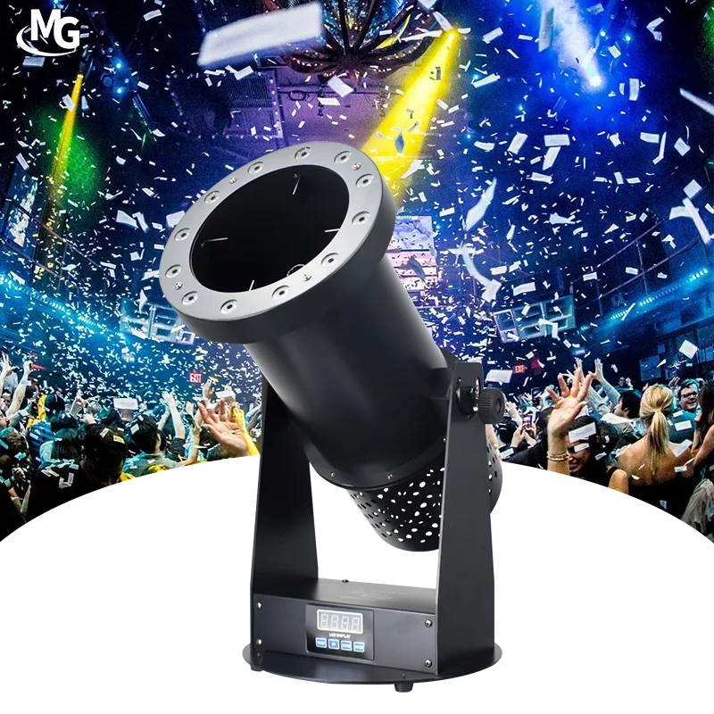1200W DMX Control Adjustable Direction 12pcs RGB LED Confetti Cannon Machine